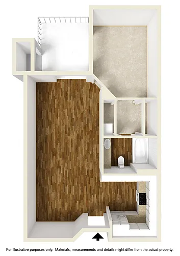 Floor plan 1 Bedrooms, 1 Bathroom Plan B