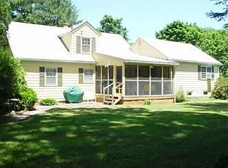 Tree lined back yard