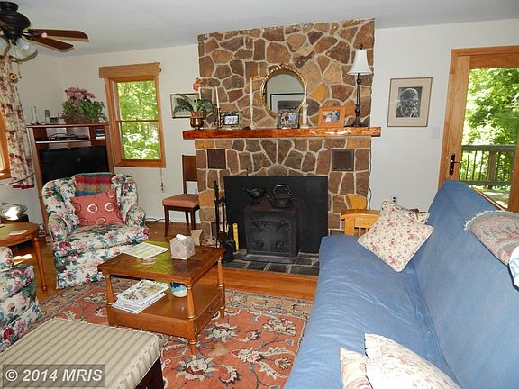 Living Room with stone fireplace!