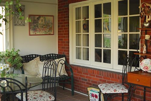 Enclosed porch; tile floor