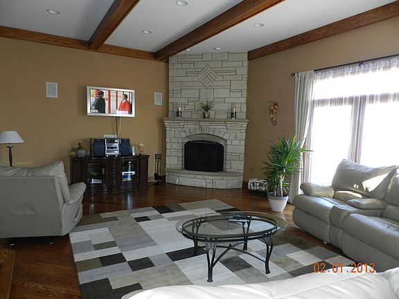 Living room with fireplace