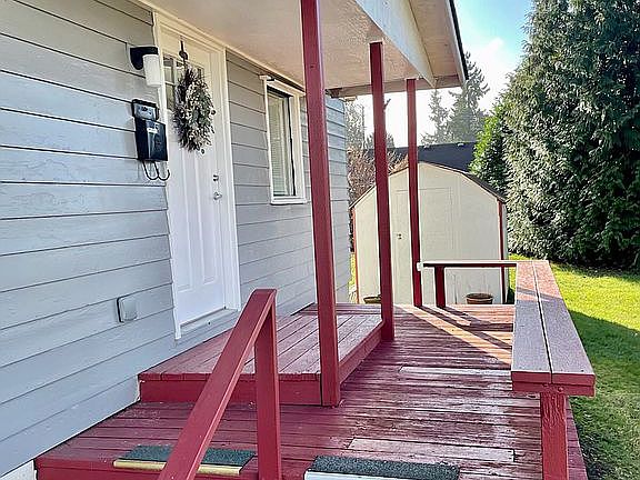 Front porch with seating are