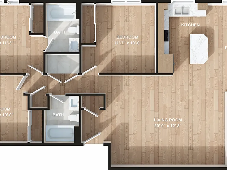 3 Bed / 2 Bath Floor Plan Measurements
119 Rainier Ave S (sample 3bdr)