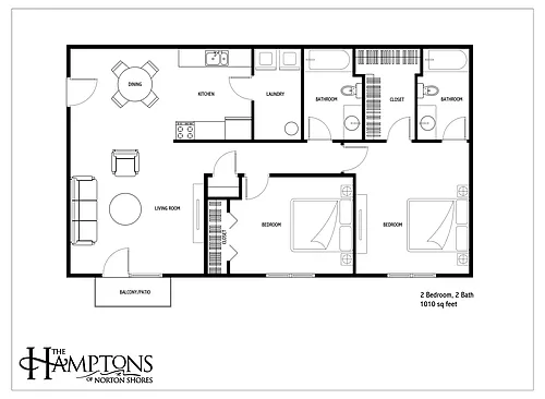 Floor plan 2 Bed 2 Bath