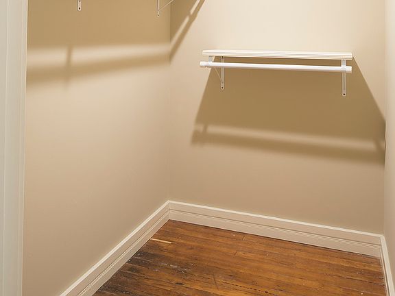 Studio apartment with a walk in closet.