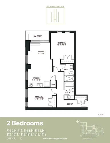 Floor plan 2 Bedroom Apartment