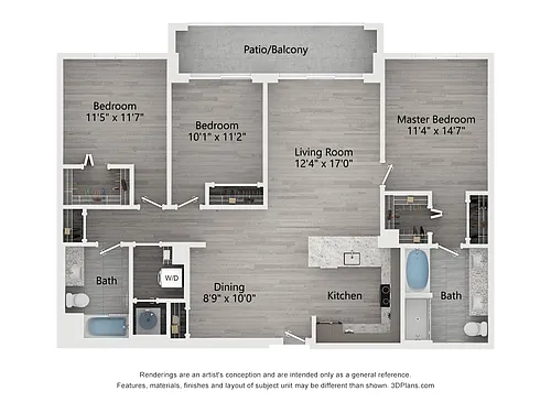 Floor plan 3 Bed / 2 Bath