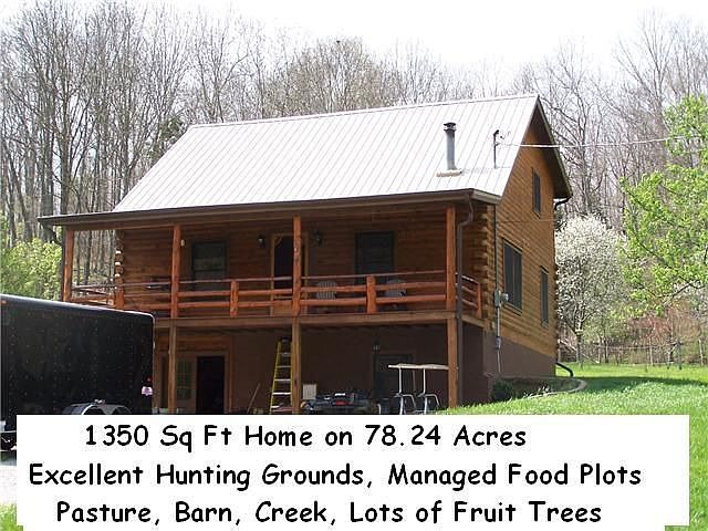 Log home on 78.24 Acres. Excellant Hunting, food plots also great pasture