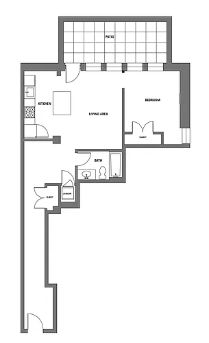 Floor plan Patio 1B 1B
