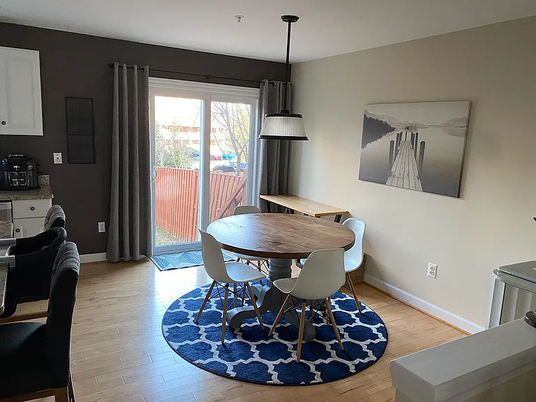 Dining area over looking the backyard