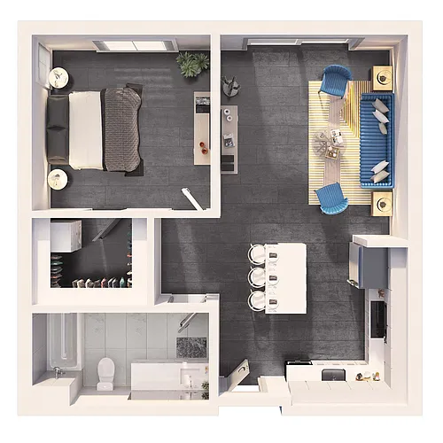 Floor plan 1 Bedroom Plus