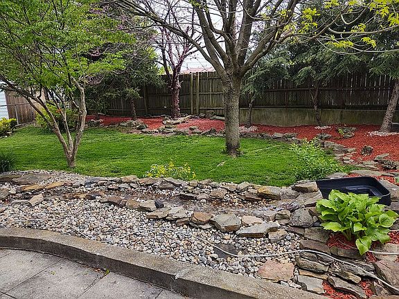 backyard has a water feature