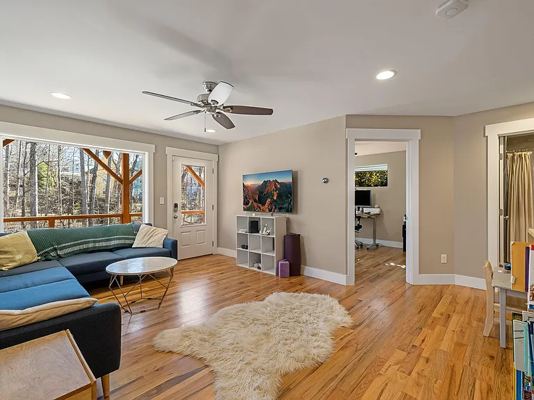 Family room on lower level with 3rd BR