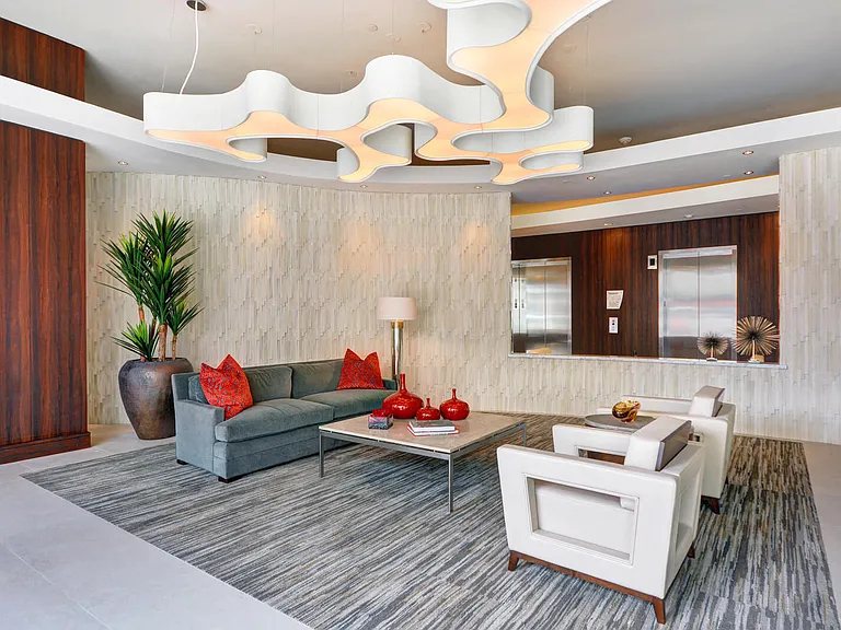 The lobby welcomes residents and guests
