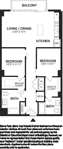 Floor plan 2 Bed/2 Bath PH-B5P