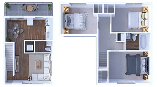 Floor plan 3BD - 1.5 BTH