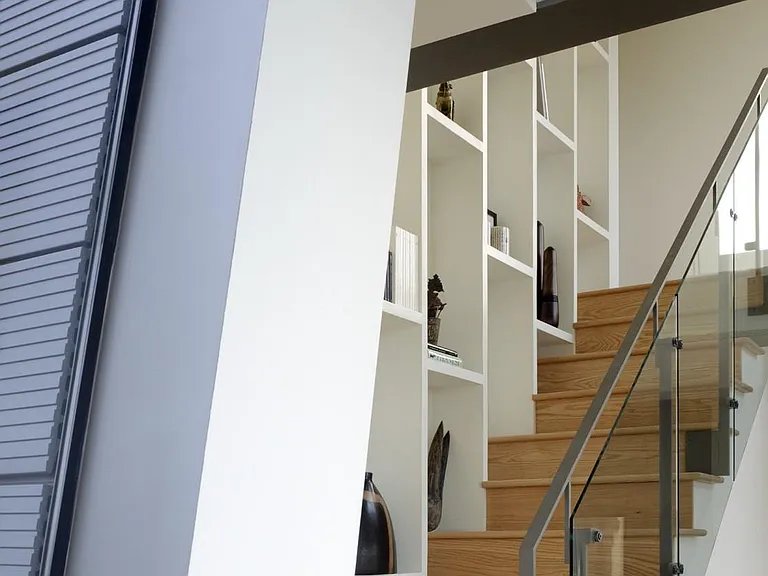 Stairs to office and private roof deck