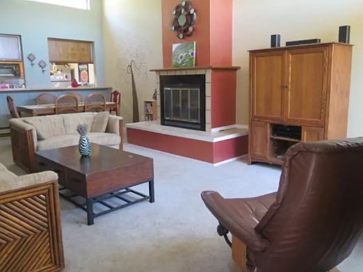 high ceiling in living room