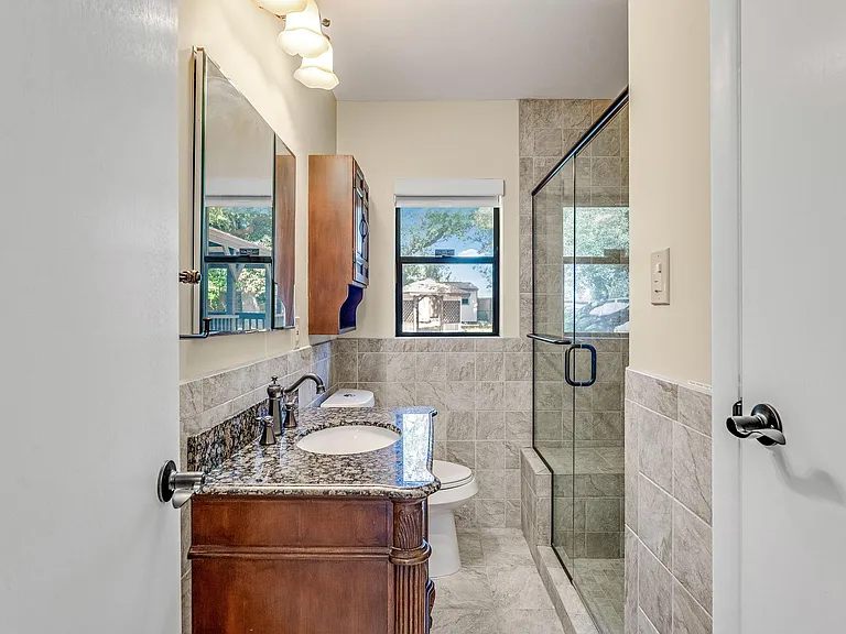 Hallway bathroom.