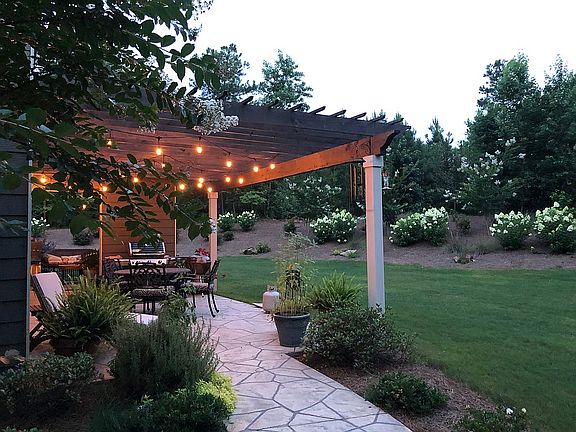 Pergola with outdoor lights