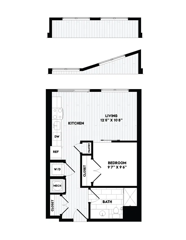 Floor plan 1 Bed/1 Bath-AO1