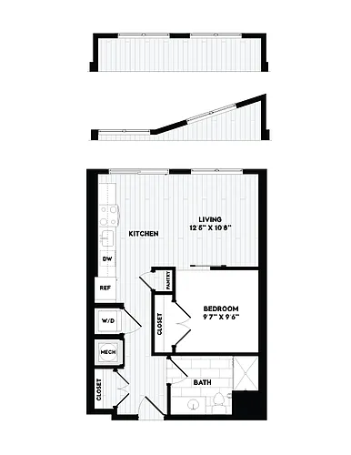 Floor plan 1 Bed/1 Bath-AO1