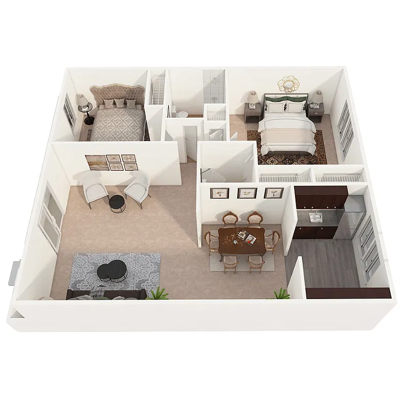 Floor plan 2 Bed 2 Bath
