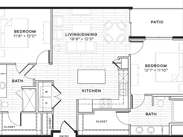 Azul Lakeshore - 2A - 2 Beds - 2 Baths - 1110 Sq. ft.