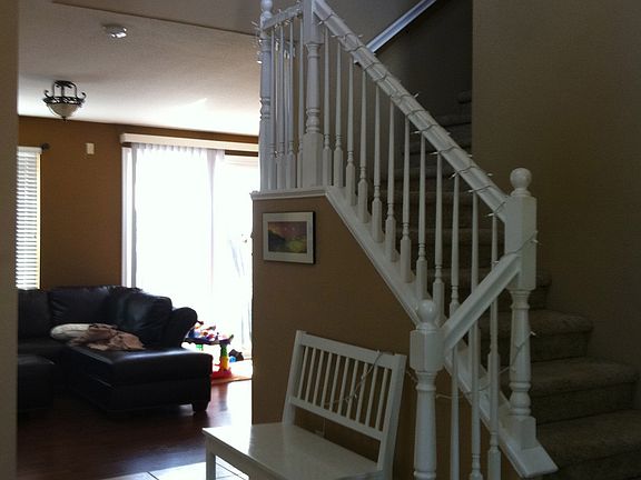 High ceilings in foyer and living room