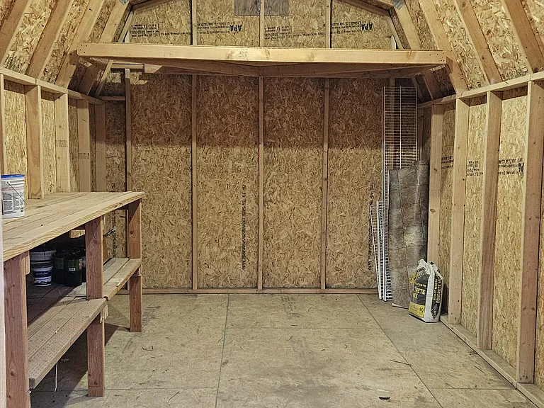 Inside of storage shed