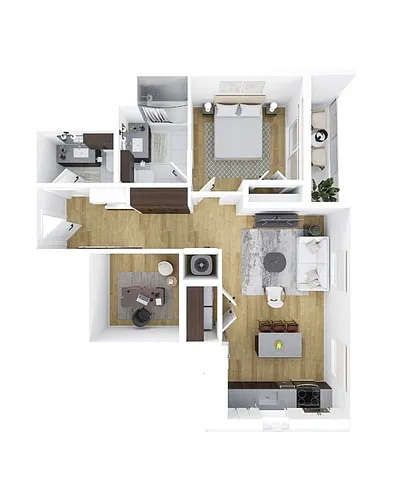 Floor plan 1x1.5 Den B