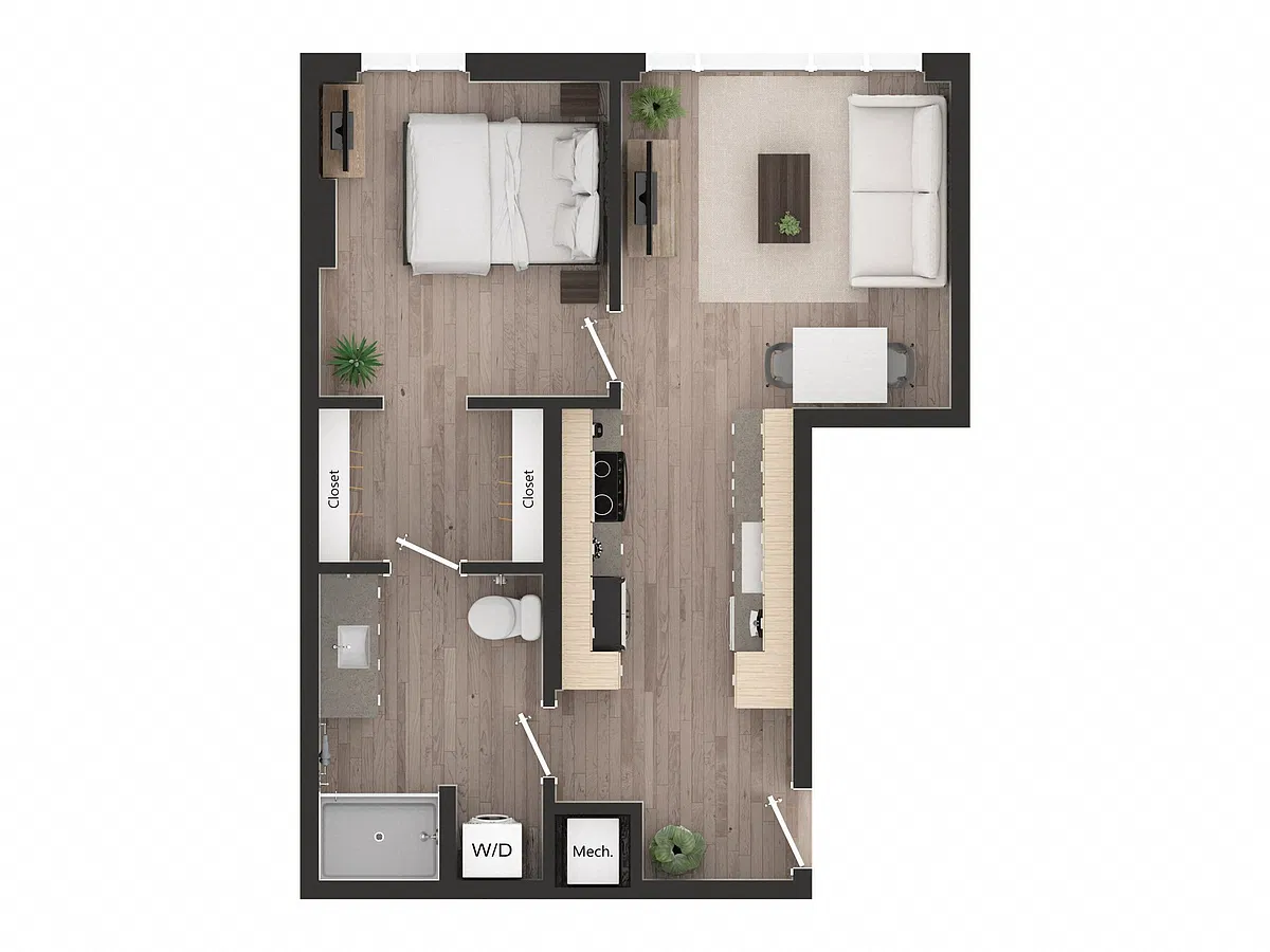 Floor plan 1BD1k