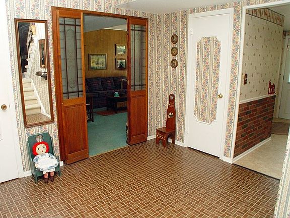 Entry foyer with closets.