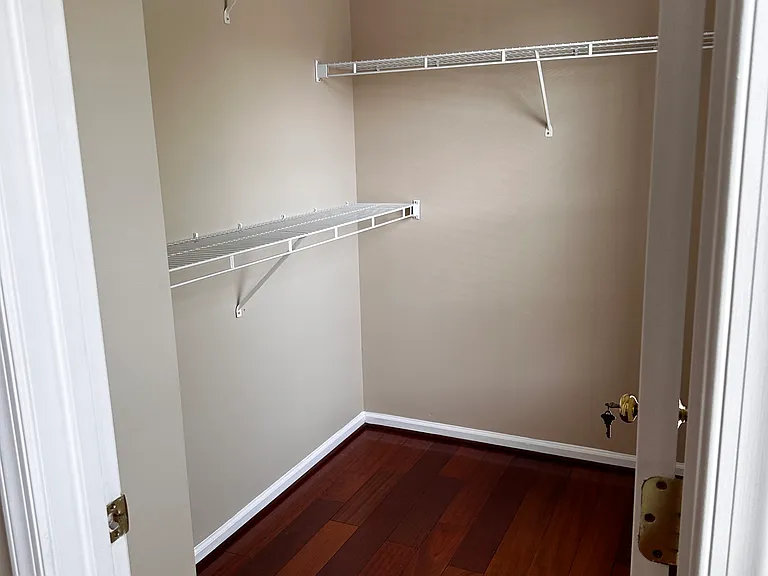 Walk in closet in the master bedroom