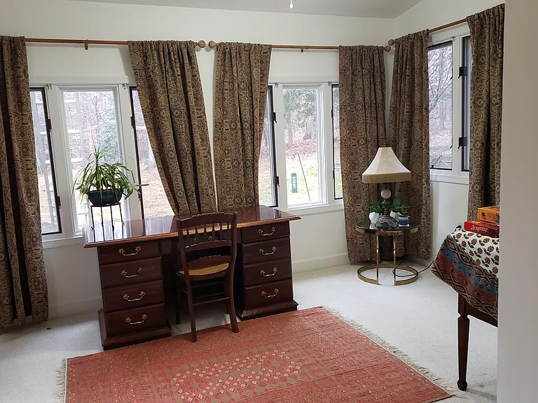 Study table for reading, writing, reflection.