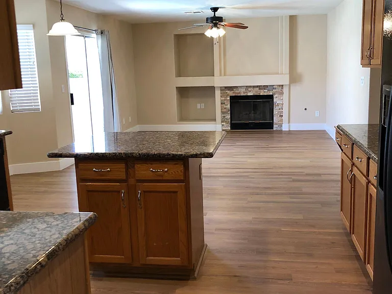 open concept kitchen and family room