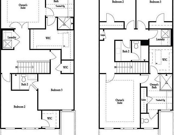 Brittany 2nd Floor Floor Plan - Owners Front Layout