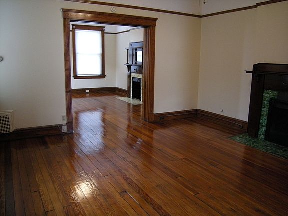 Entrance to Living Room showing pocket doors slid into wall.