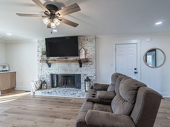 Wood burning fireplace