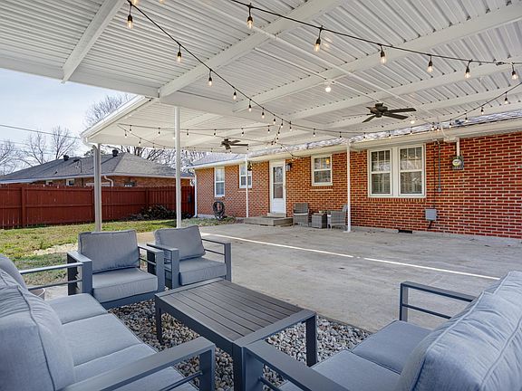 Enjoy the shade in the outdoor covered seating area
