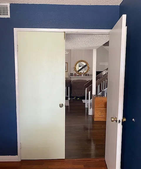 Looking out of downstairs room for rent.