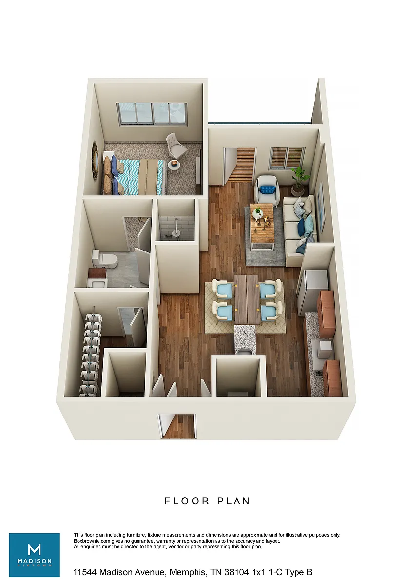 Floor plan 1x1 Patio/Balcony
