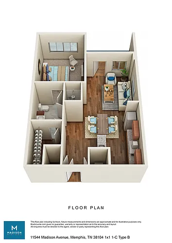 Floor plan 1x1 Patio/Balcony