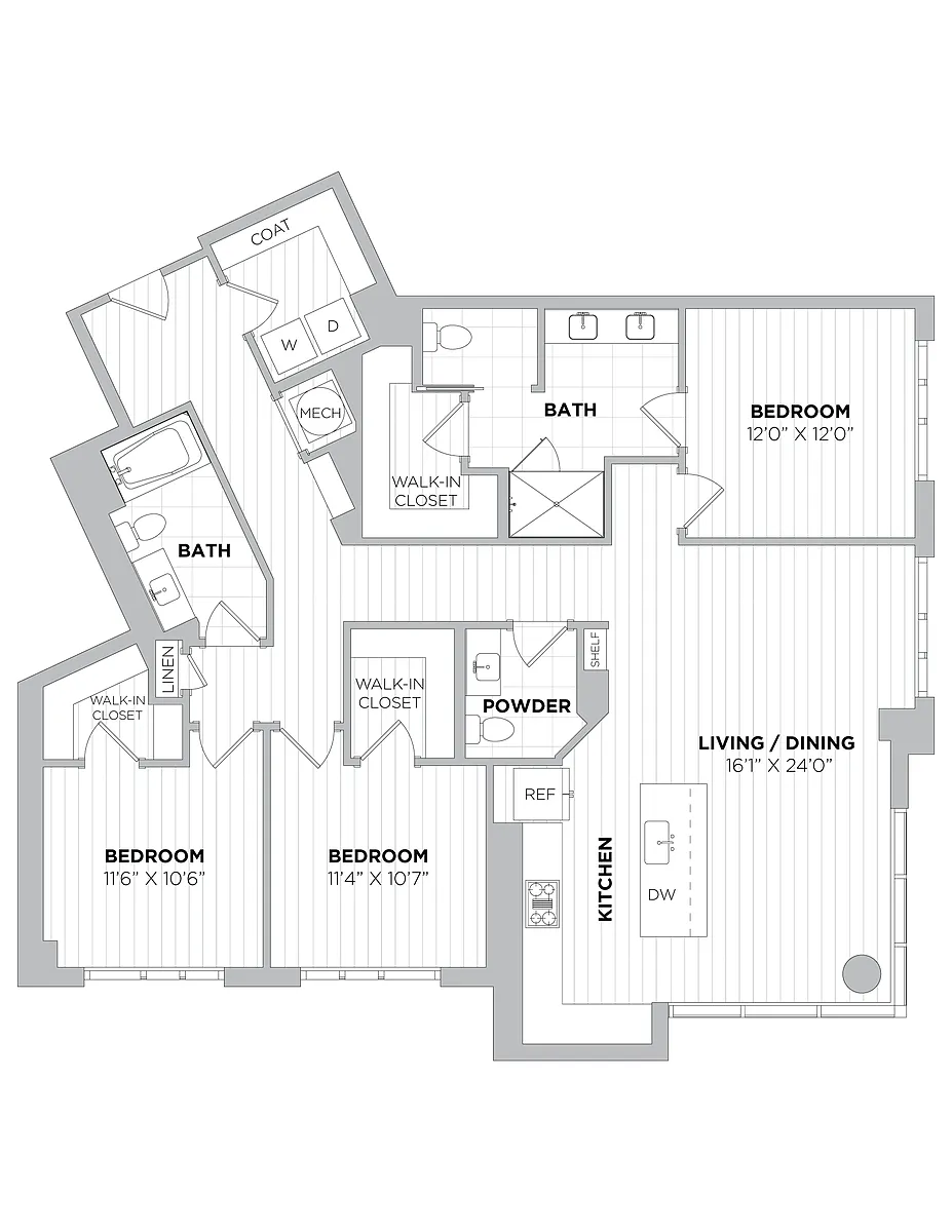 Floor plan 3 Bed/2.5 Bath-3A.A
