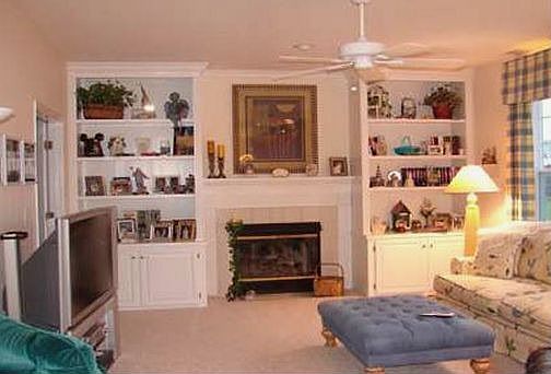 Family room with gas fireplace