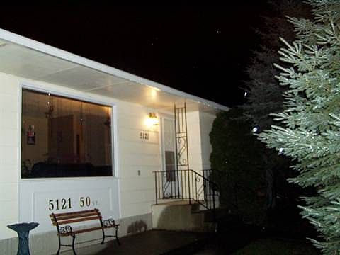 Front of the house at night