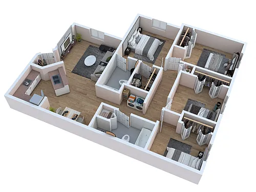 Floor plan Four Bedroom Renovated