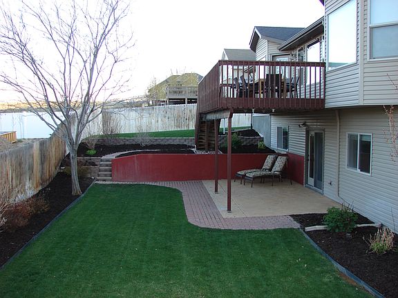 Shaded walk-out patio