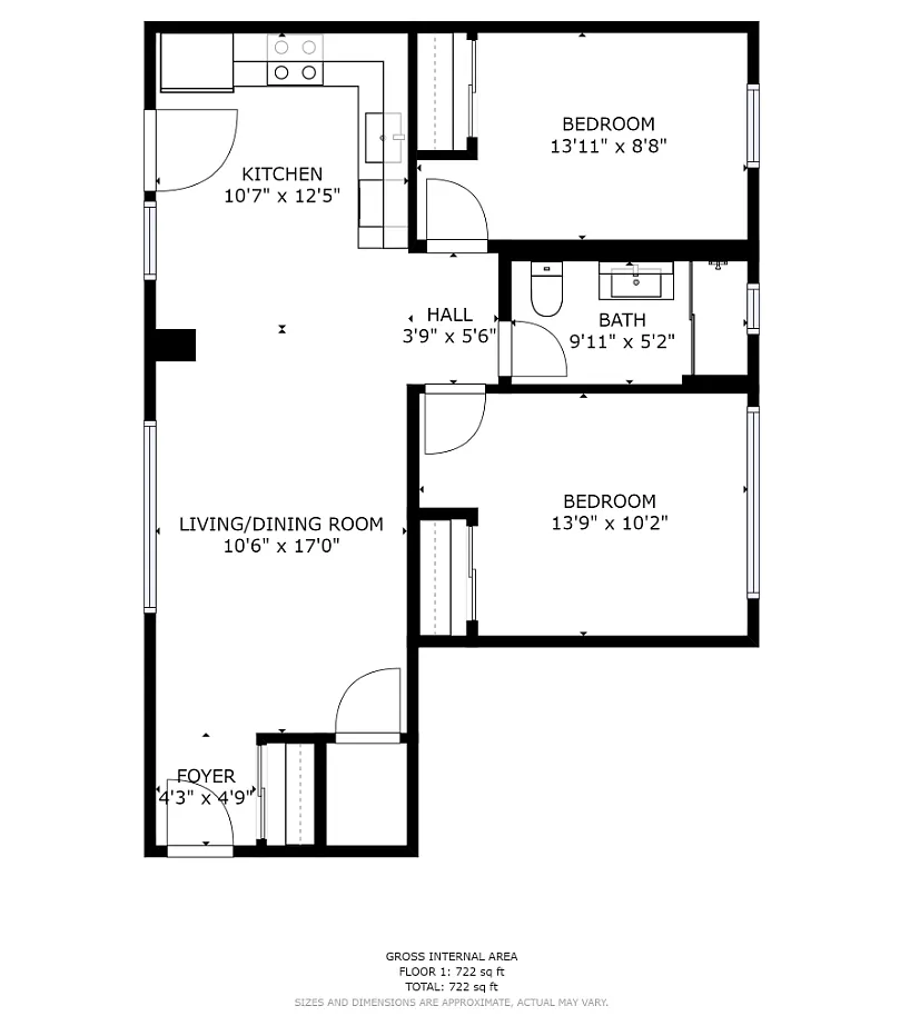 Floor plan Two Bedroom