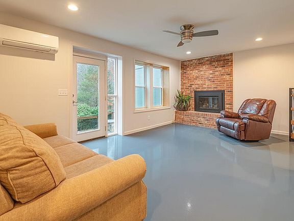 Living area with fireplace